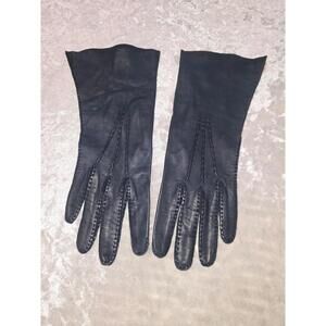 Vintage navy blue leather Gloves